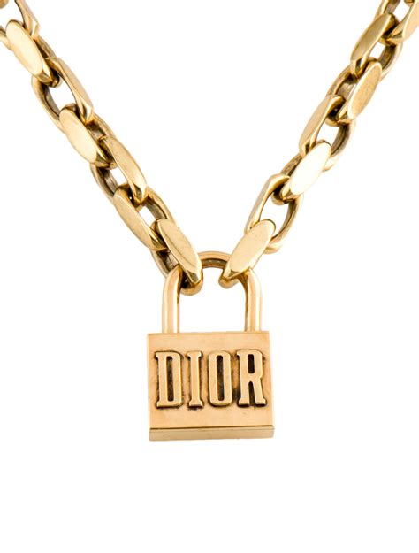 chunky dior padlock necklace|Dior necklace.